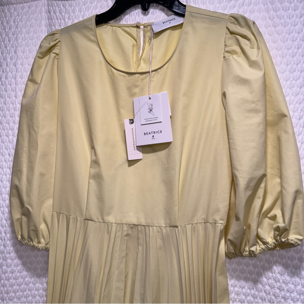 Beatrice B Pleated Yellow Dress - Picture 13 of 15